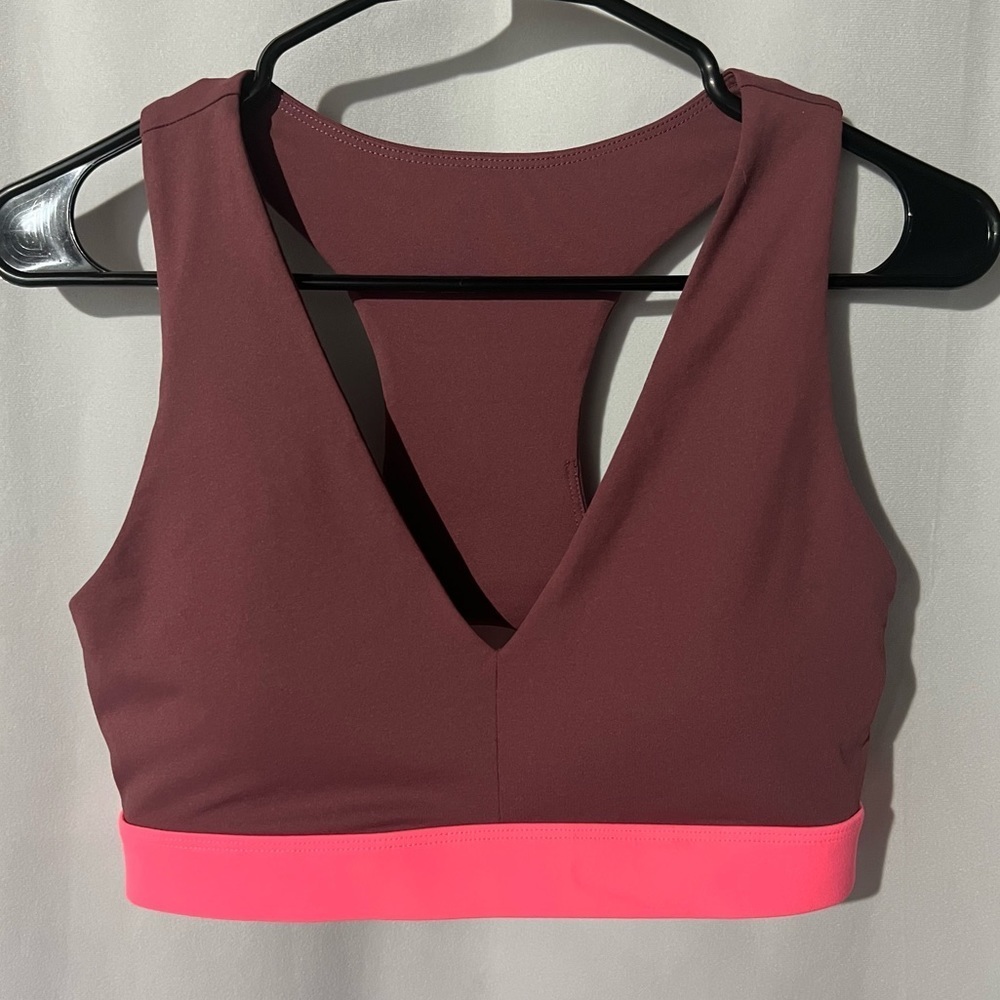 Fabletics On-The-Go Midi Medium Impact Mauve Spor… - image 1